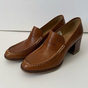 Sperry Seaport Penny Heel Leather Loafers Size 8